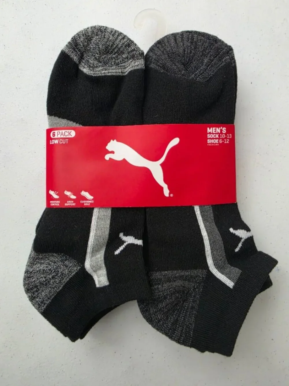 Puma men's low cut socks 6 pack.